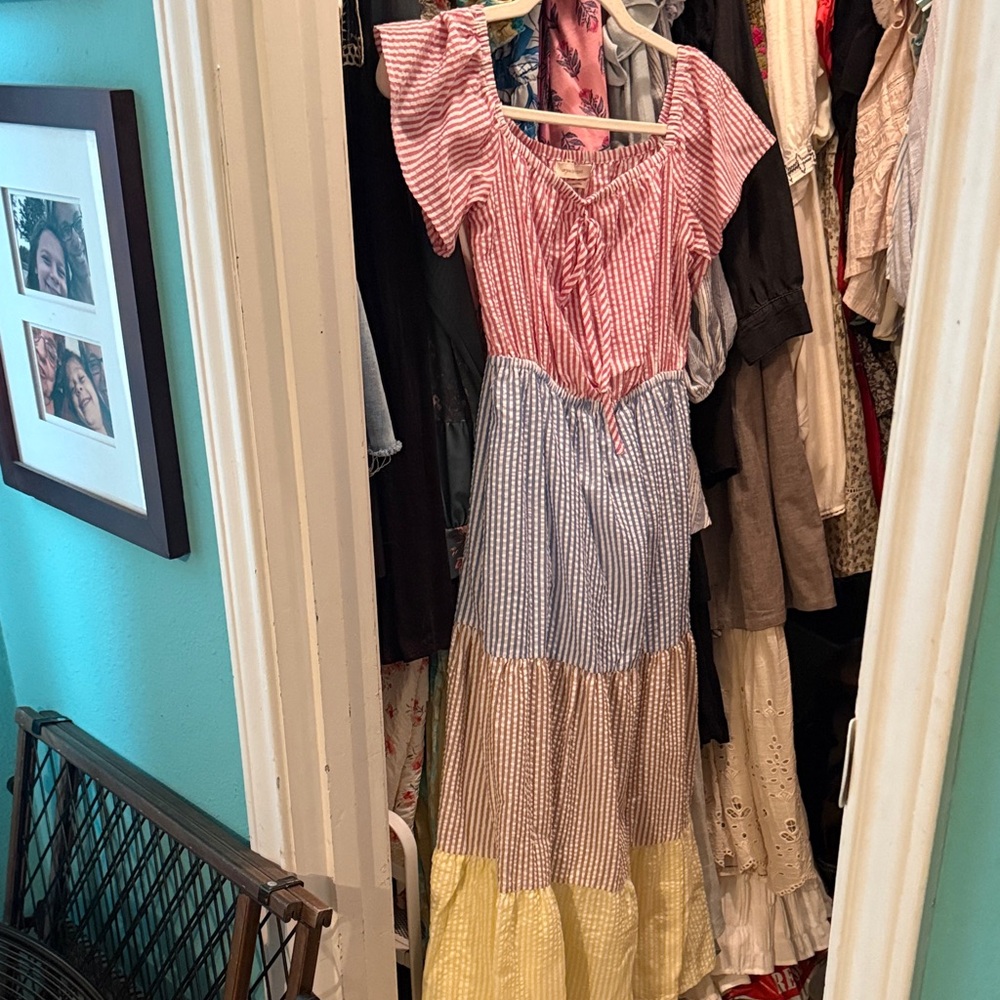Urban Outfitters Red, Blue, and Yellow Maxi Dress